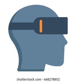 Virtual reality glasses flat icon, game and electronic, vector graphics, a colorful solid pattern on a white background, eps 10.