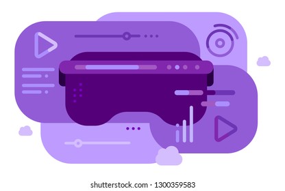 Virtual reality glasses. Flat illustration.