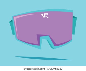 Virtual reality glasses. Front view. Flat vector illustration in cartoon style.