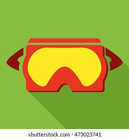 Virtual reality glasses, gaming and entertainment headset icon, vector illustration, green background