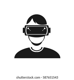 Virtual Reality Glasses Headset  Vector Icon