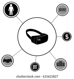Virtual reality glasses icon