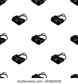 Virtual reality glasses icon in black style isolated on white background. Virtual reality symbol stock vector illustration.