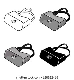 Virtual reality glasses icon in cartoon style isolated on white background. Virtual reality symbol stock vector illustration.