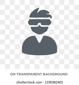 Virtual reality glasses icon. Virtual reality glasses design concept from Entertainment collection. Simple element vector illustration on transparent background.