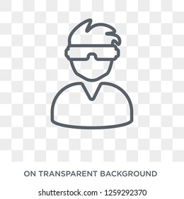 Virtual reality glasses icon. Virtual reality glasses design concept from Entertainment collection. Simple element vector illustration on transparent background.