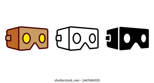 Virtual Reality Glasses Icon in Different Color and Style