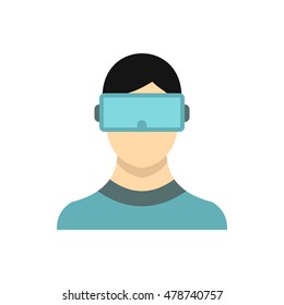 Virtual reality glasses icon in flat style isolated on white background. Gadget symbol vector illustration