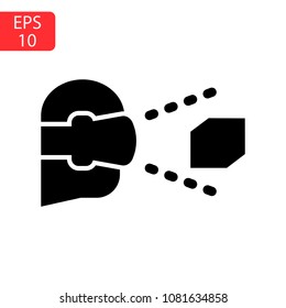 Virtual reality glasses icon isolated on white background. Virtual reality glasses vector logo. Flat design style