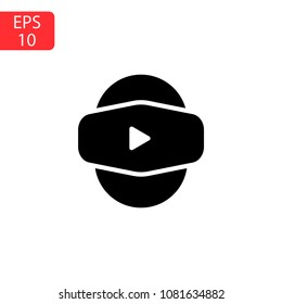 Virtual reality glasses icon isolated on white background. Virtual reality glasses vector logo. Flat design style