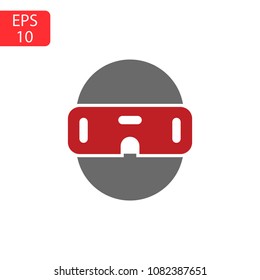 Virtual reality glasses icon isolated on white background. Virtual reality glasses vector logo. Flat design style