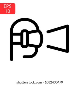 Virtual reality glasses icon isolated on white background. Virtual reality glasses vector logo. Flat design style