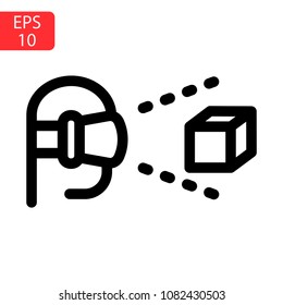 Virtual reality glasses icon isolated on white background. Virtual reality glasses vector logo. Flat design style