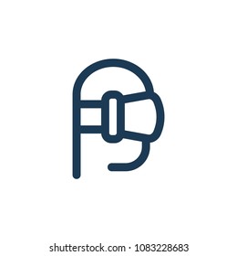 Virtual reality glasses icon isolated on white background. Virtual reality glasses vector logo. Flat design style