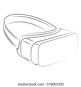 virtual reality glasses icon, line design. vr box, vector linear illustration.