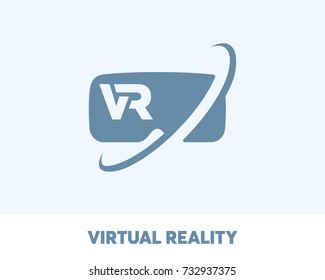 Virtual reality glasses icon and logo, vector illustration