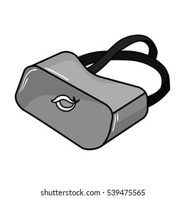 Virtual reality glasses icon in monochrome style isolated on white background. Virtual reality symbol stock vector illustration.