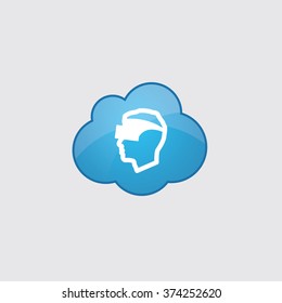 virtual reality glasses icon, on white background
