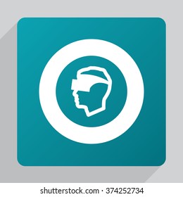 virtual reality glasses icon, on white background