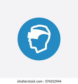 virtual reality glasses icon, on white background