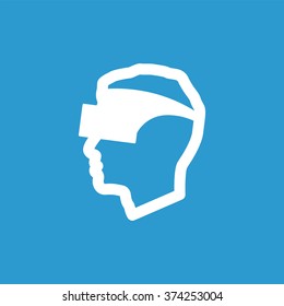 virtual reality glasses icon, on blue background
