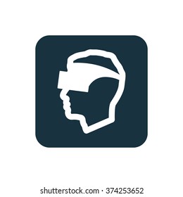 virtual reality glasses icon, on white background