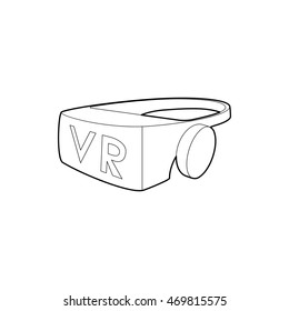 Virtual reality glasses icon in outline style isolated on white background. Gadget symbol