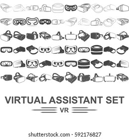 virtual reality glasses icon pack, virtual assistant