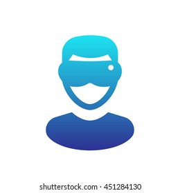 Virtual Reality Glasses Icon, Scalable Logo Element