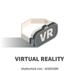 Virtual Reality glasses icon, vector symbol in isometric 3D style isolated on white background.