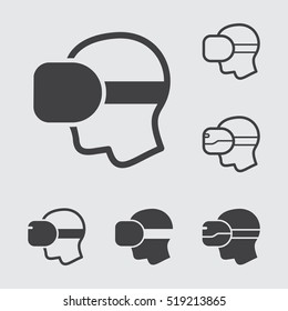 Virtual Reality glasses Icons Set