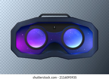 Virtual reality glasses isolated on transparent background.