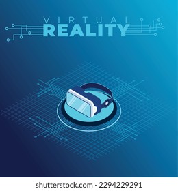 Virtual reality glasses isolated on a chip VIrtual reality poster Vector