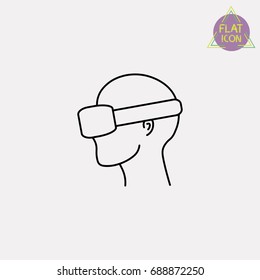 virtual reality glasses line icon
