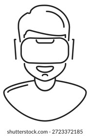 Gafas de realidad virtual. Hombre en vr. Tecnología futurista