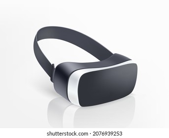 Virtual reality glasses on white background. Realistic vector illustration