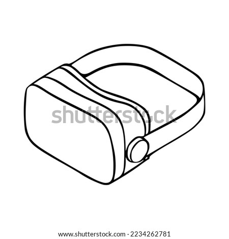 Virtual reality glasses outline. Vr game futuristic helmet and digital glasses augmentation headset vector illustration. VR devise, helmet, mask for simulation virtual illustration