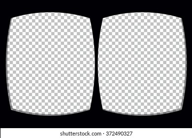 Virtual reality glasses screen frame template.
