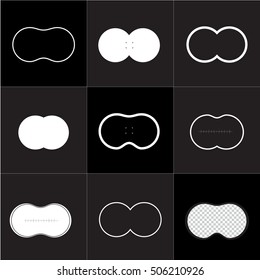 Virtual reality glasses screen vector frame template