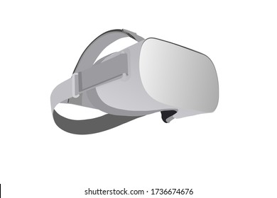 Virtual reality Glasses silver icon or helmet. Best vr headset for computer, phone or smart phone. Experience with VR goggles. Modern tech vector illustration.