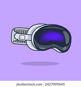 Ilustración del icono del vector de la historieta de la tecnología de las gafas de la realidad virtual. Icono de objeto de tecnología Concepto Vector Premium aislado. Estilo plano de dibujos animados