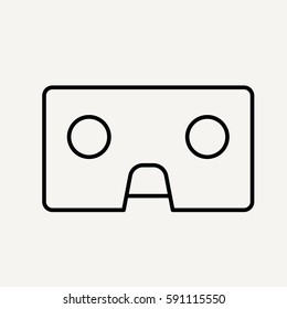 Virtual reality glasses. Thick lines and flat style vector illustration. 