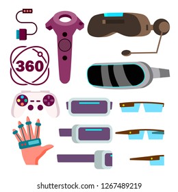 Virtual Reality Glasses Vector. Cyberspace Technology. VR Game. Futuristic Mask. Isolated Cartoon Illustration