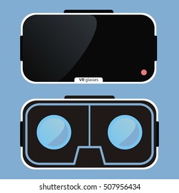 Virtual reality glasses. VR technology. Vector illustration.