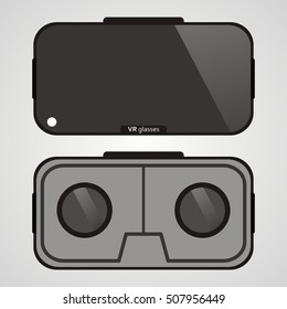 Virtual reality glasses. VR technology. Vector illustration.