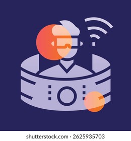 Virtual reality glassmorphism illustration. Transparency blur elements. Ui layered design. Vector isolated element. 