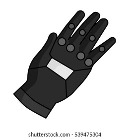 Virtual reality glove controller icon in monochrome style isolated on white background. Virtual reality symbol stock vector illustration.