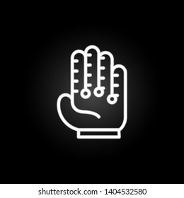 virtual reality gloves neon icon. Elements of intelligence set. Simple icon for websites, web design, mobile app, info graphics