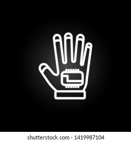 Virtual reality gloves neon icon. Elements of virtual reality set. Simple icon for websites, web design, mobile app, info graphics