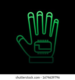 Virtuelle Realität Handschuhe Nolan Symbol. Einfache dünne Linie, Vektorillustration virtueller Reality-Symbole für i und ux, Website oder mobile Anwendungen